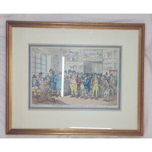 Thomas Rowlandson “The Jockey Club or Newmarket Meeting” Hand-Coloured Etching